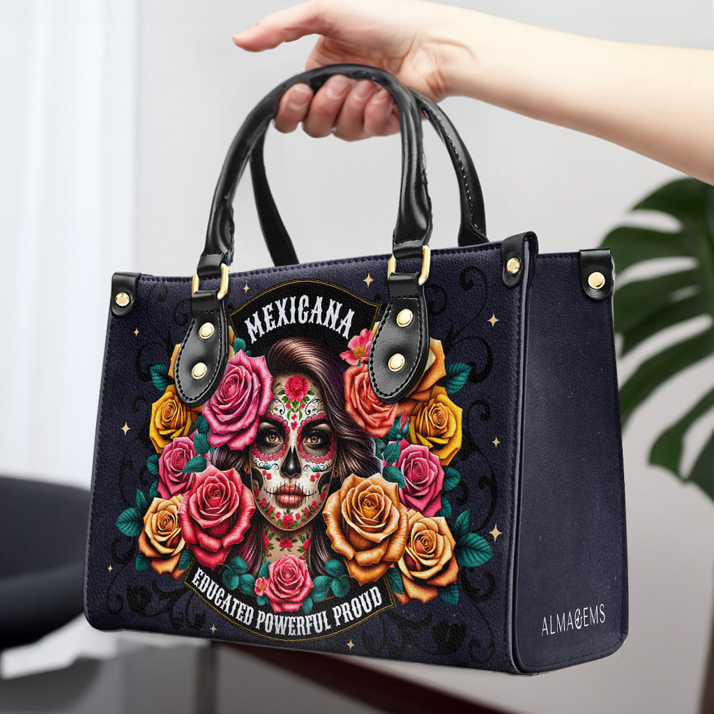 La niña y las rosas - Bolso de mano de cuero personalizado - HB_MX28