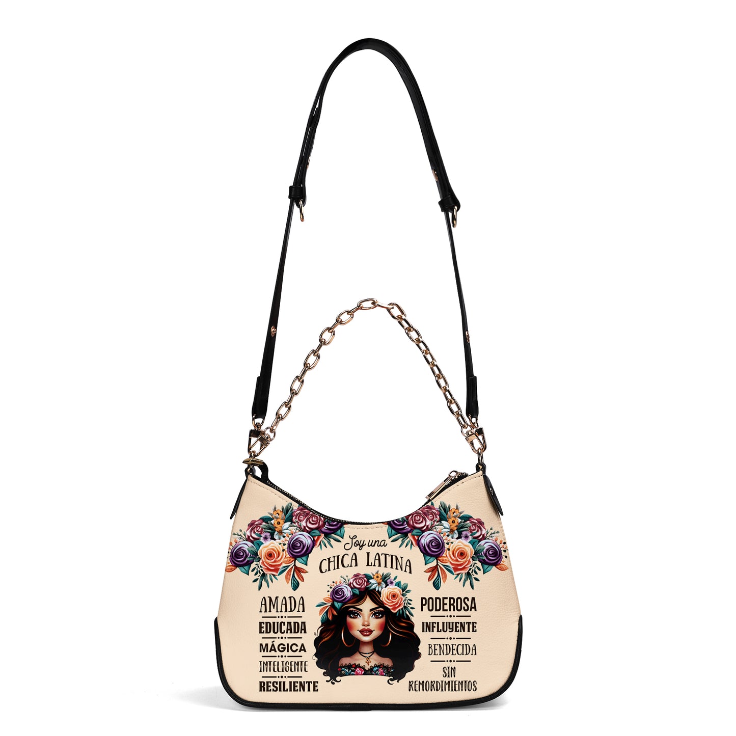Chica Latina - Personalized Custom Chain Crossbody Handbag - HG02CH