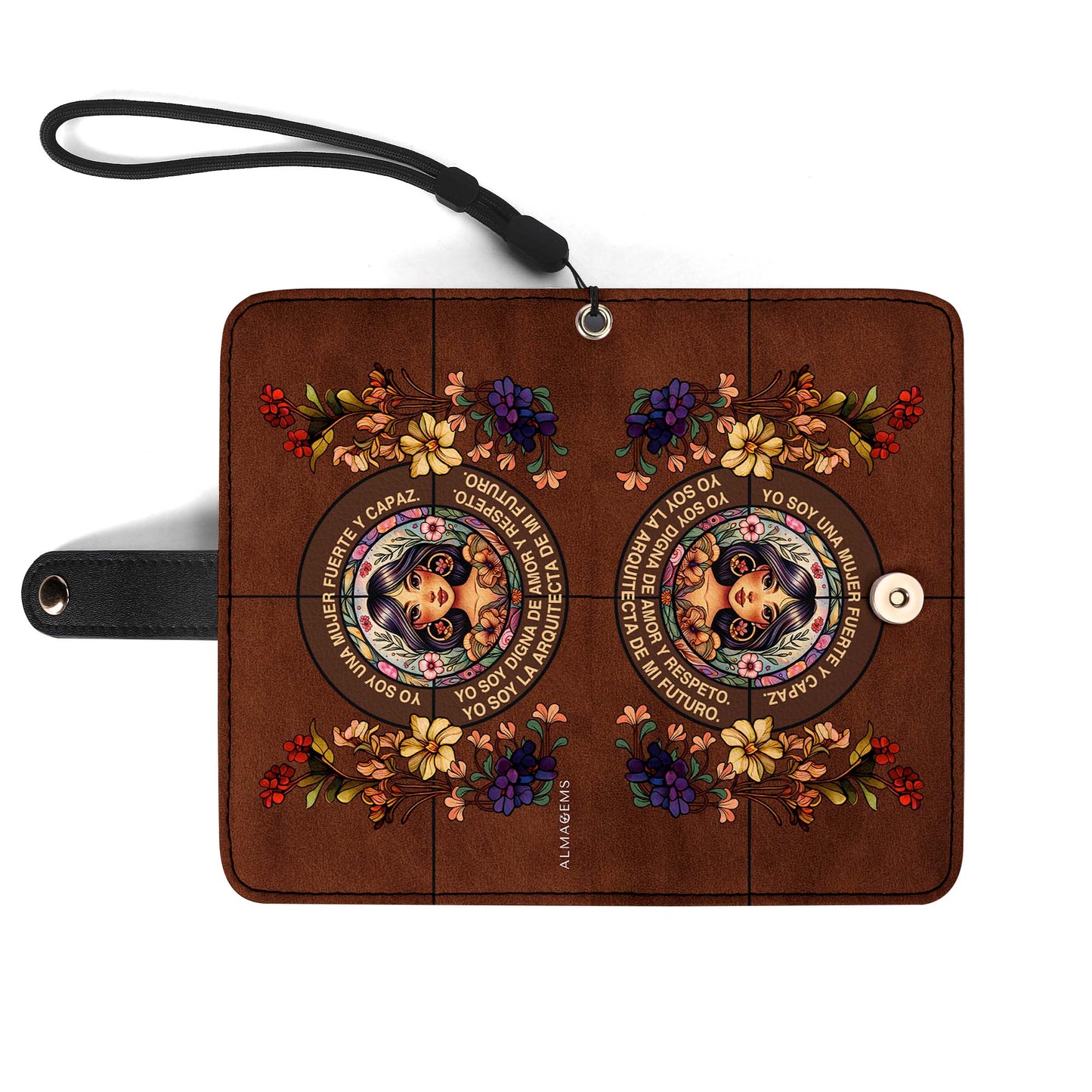 Yo Soy - Cartera de cuero personalizada para teléfono - HG08PW