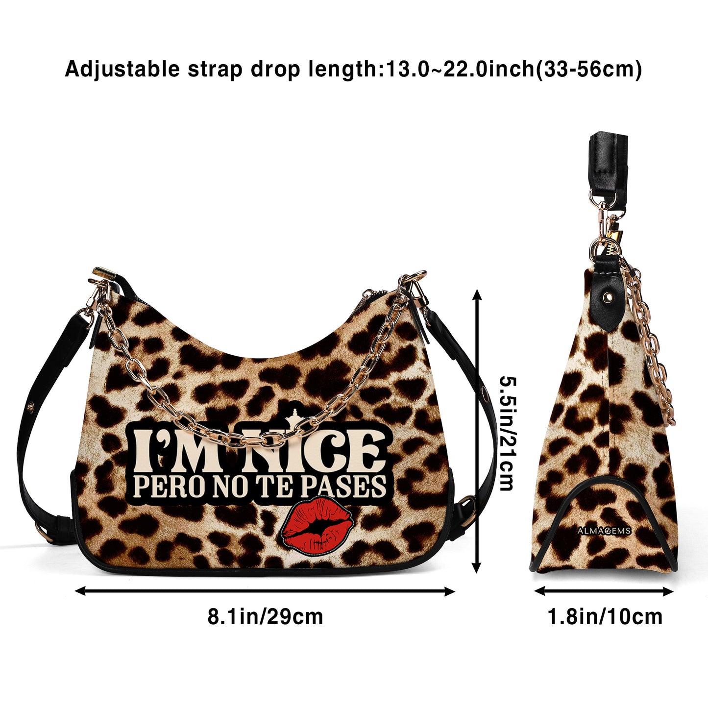 No Te Pases - Bolso bandolera con cadena personalizado - HG18CH