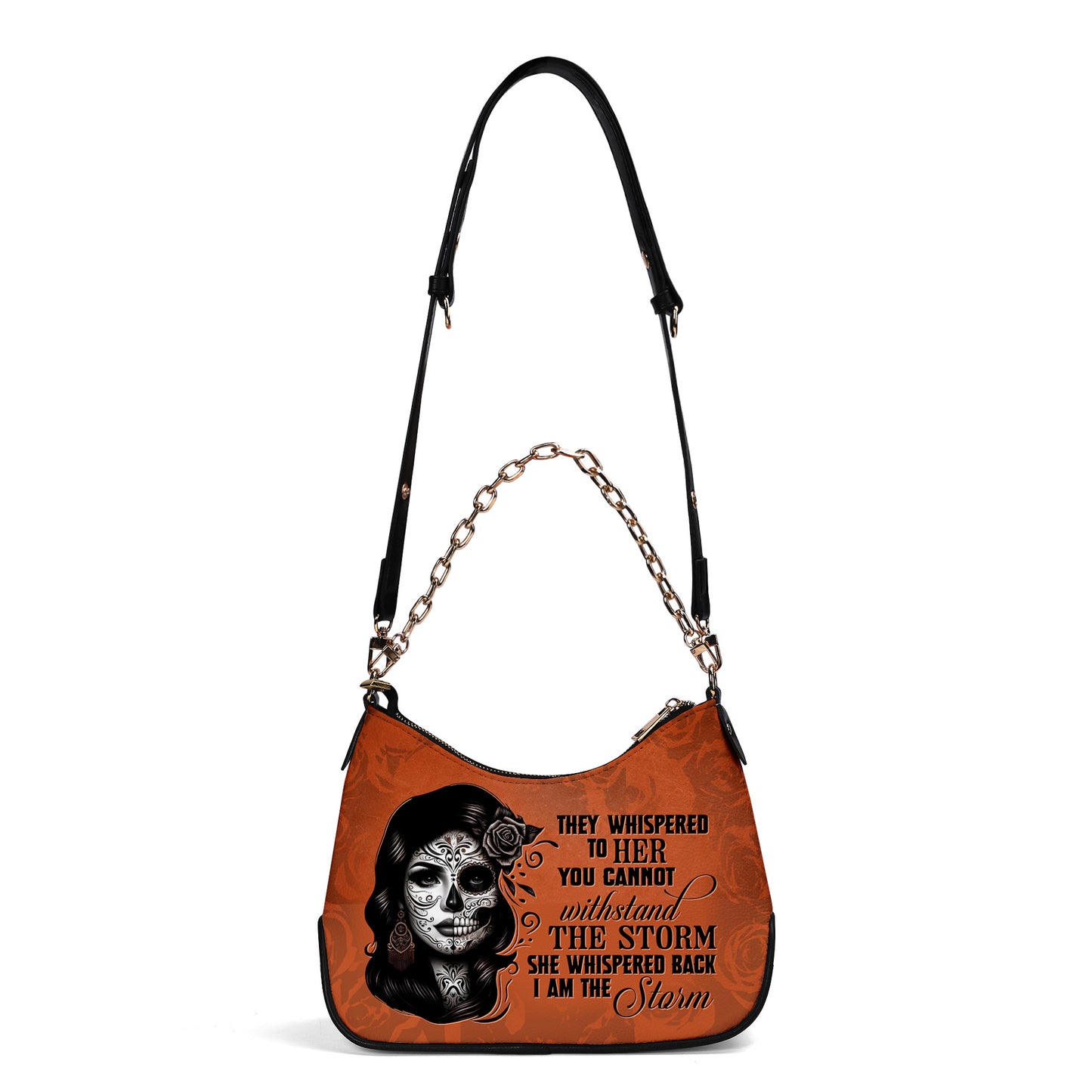 Je suis la tempête - Sac à main bandoulière personnalisé avec chaîne - HG22CH