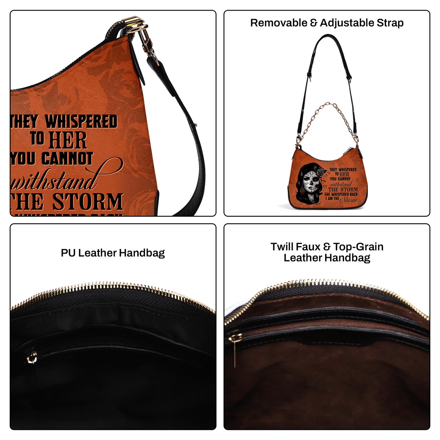 Je suis la tempête - Sac à main bandoulière personnalisé avec chaîne - HG22CH