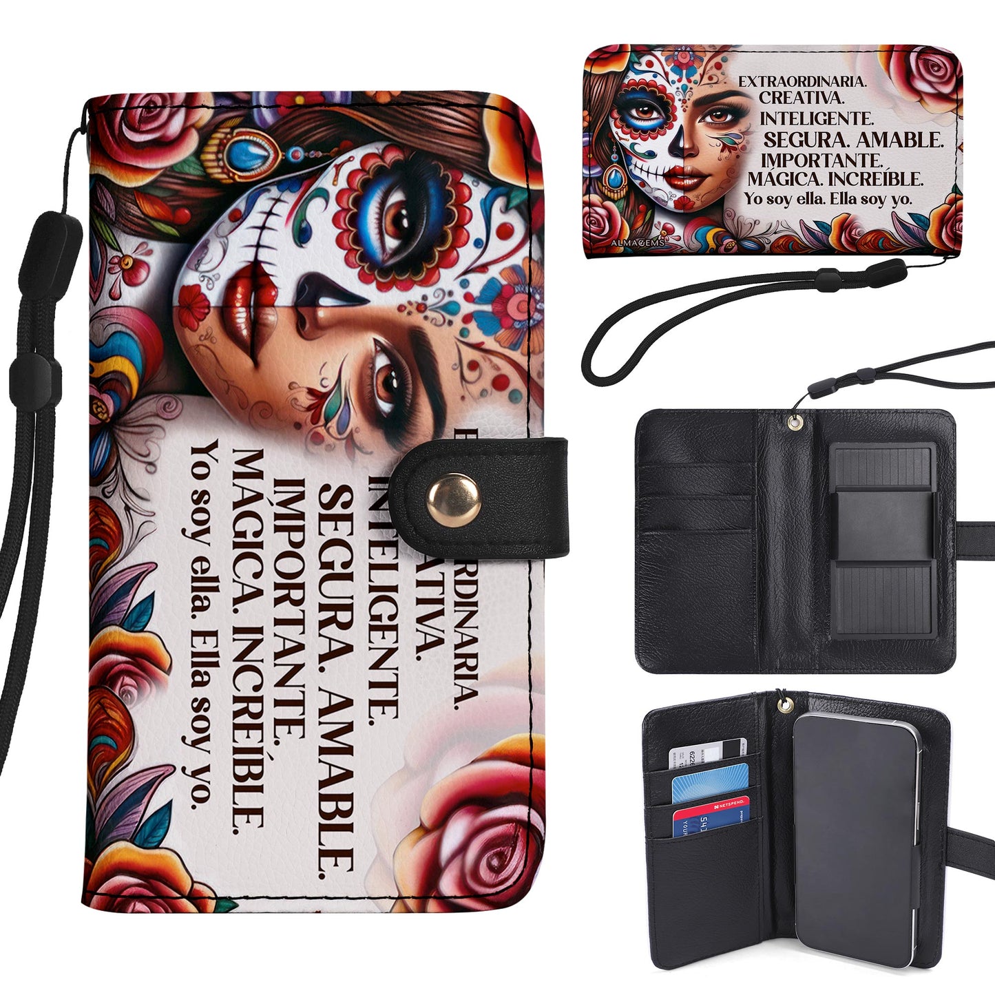 Ella Es - Personalized Custom Phone Leather Wallet - HG25PW