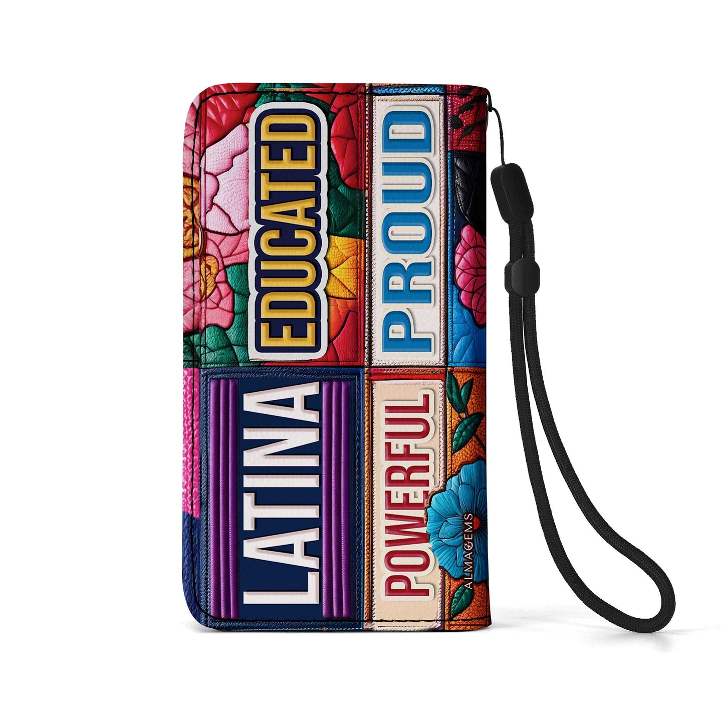 Cartera de cuero personalizada para teléfono, educada, poderosa y orgullosa - HG29PW