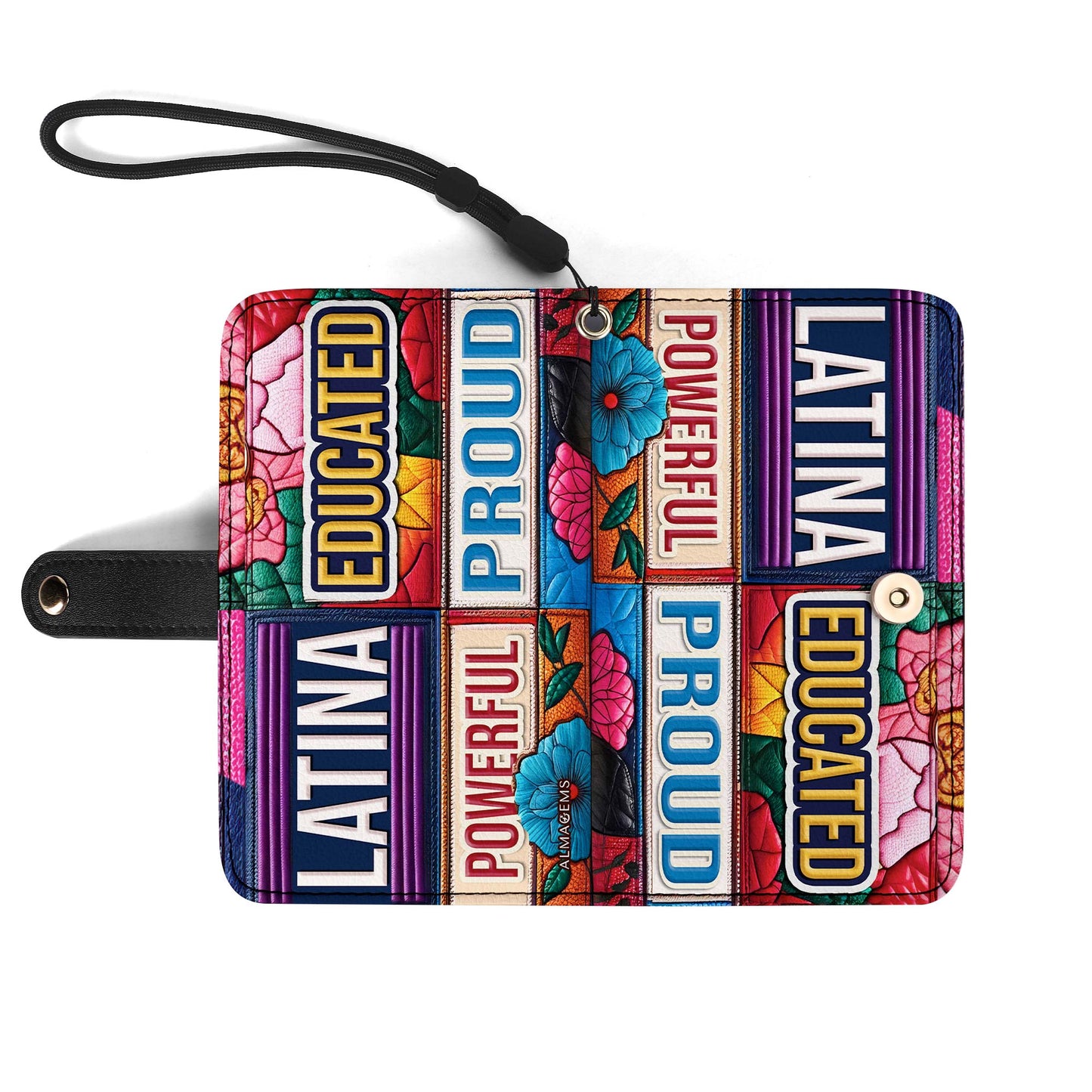 Cartera de cuero personalizada para teléfono, educada, poderosa y orgullosa - HG29PW