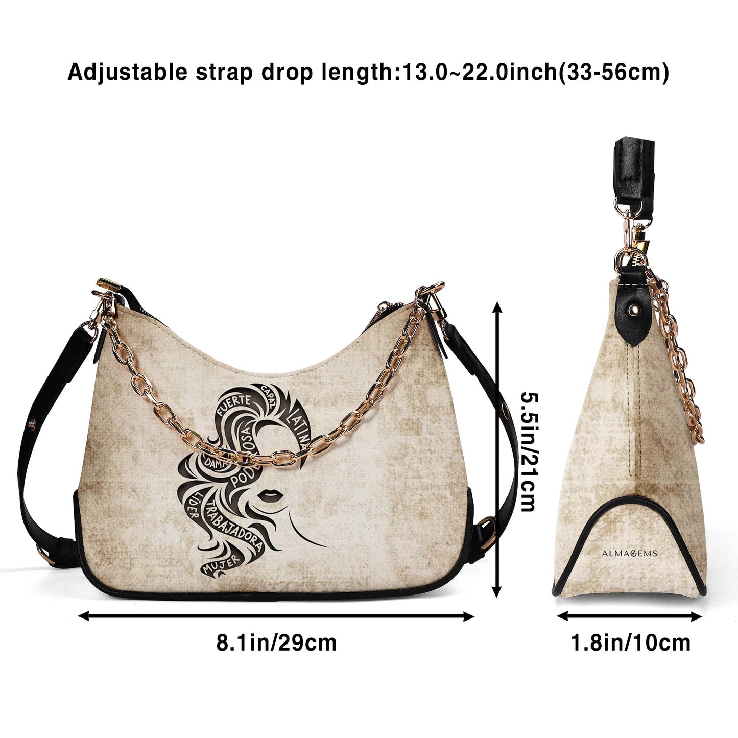 Bolso de mano con cadena personalizada para chica latina - HG36CH