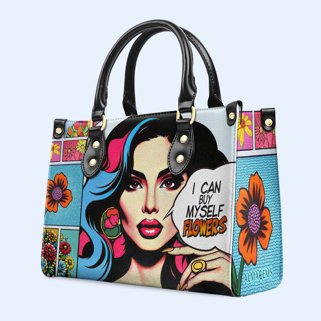 Je peux m'acheter des fleurs - Sac à main en cuir personnalisé - HG44