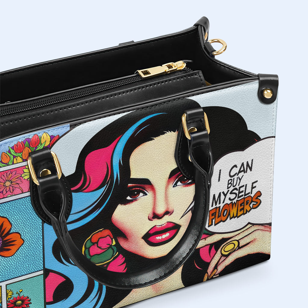Je peux m'acheter des fleurs - Sac à main en cuir personnalisé - HG44