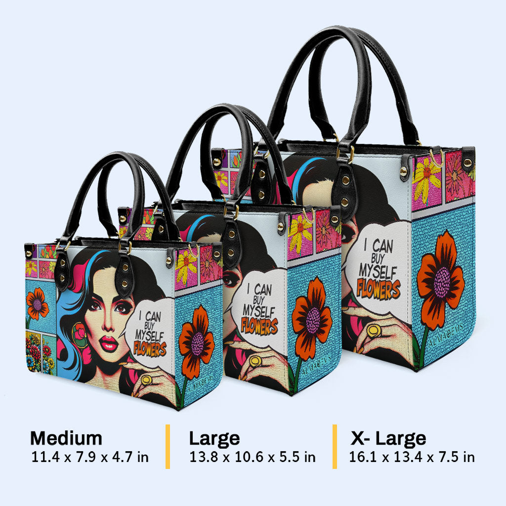 Je peux m'acheter des fleurs - Sac à main en cuir personnalisé - HG44