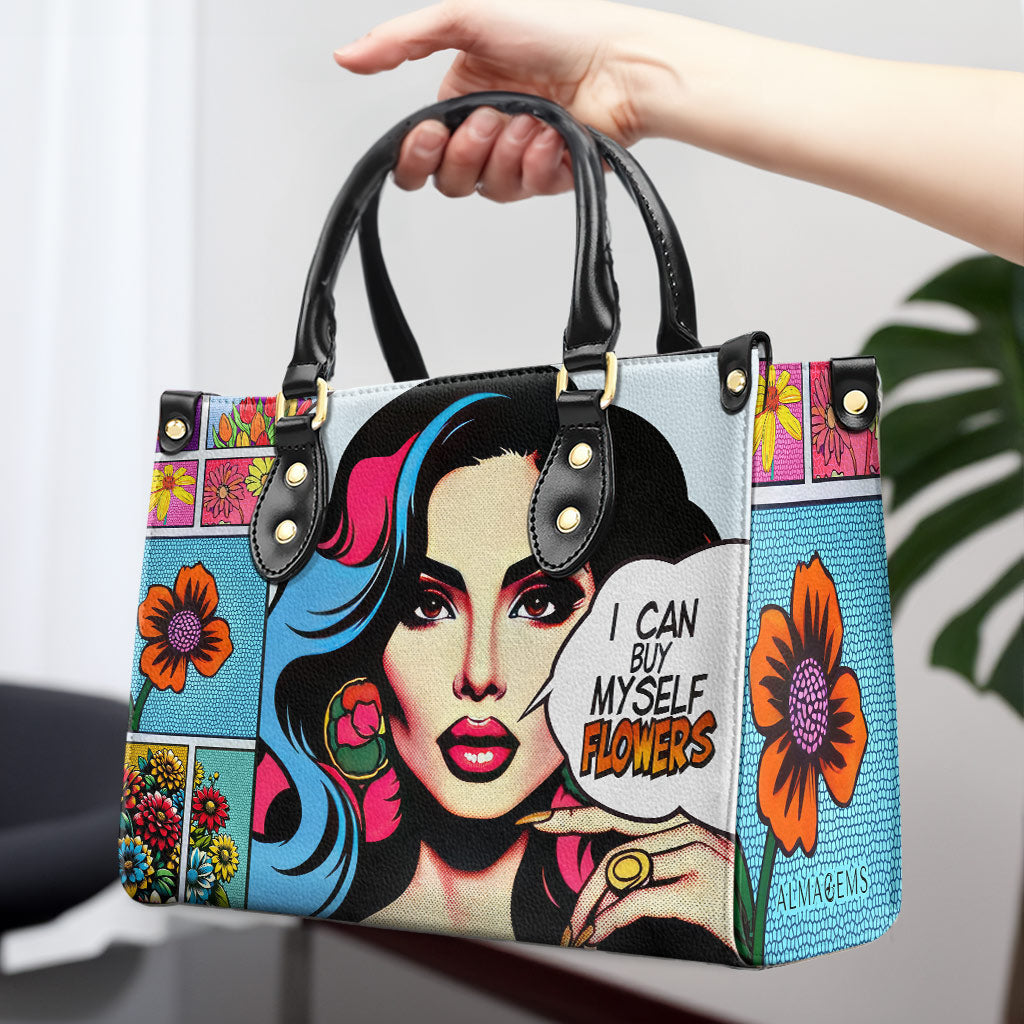Je peux m'acheter des fleurs - Sac à main en cuir personnalisé - HG44