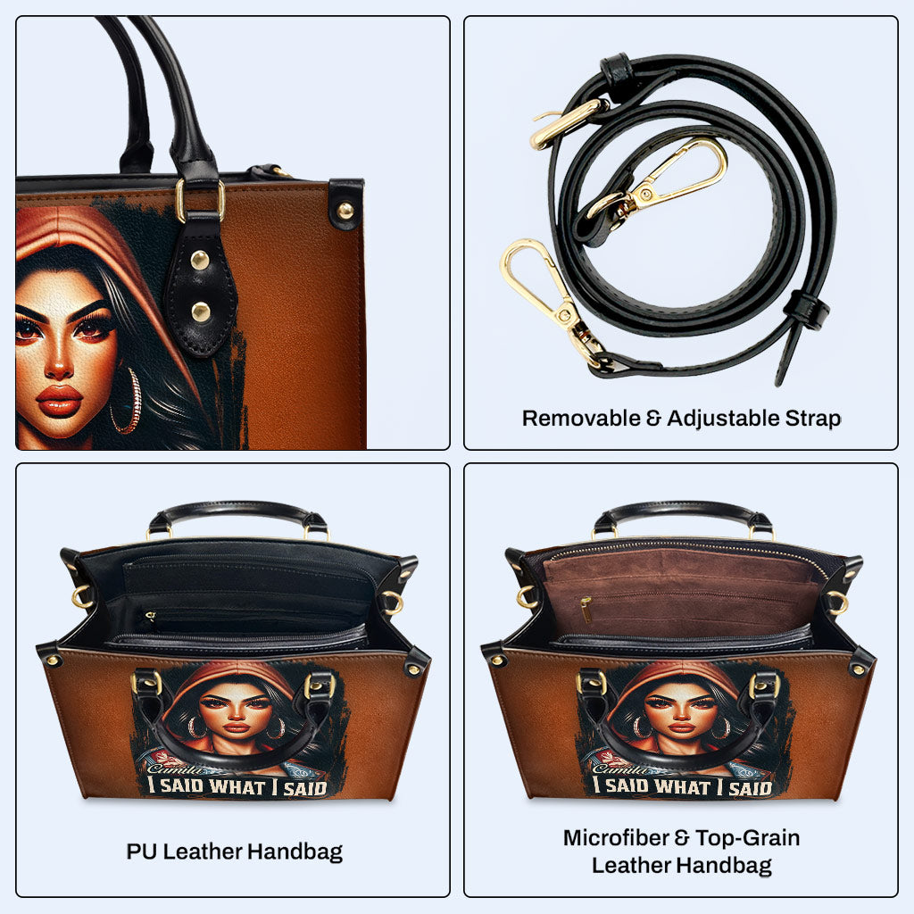 J'ai dit ce que j'ai dit - Sac à main en cuir personnalisé - HG47