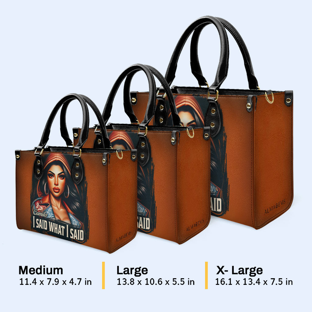 J'ai dit ce que j'ai dit - Sac à main en cuir personnalisé - HG47