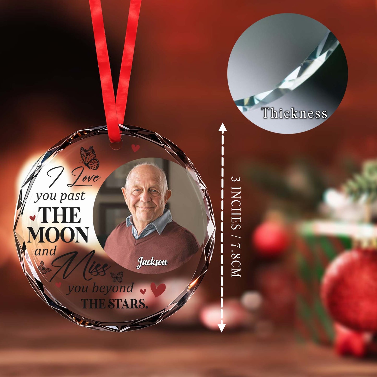 Love You Past The Moon Miss You Beyond The Stars Ornament