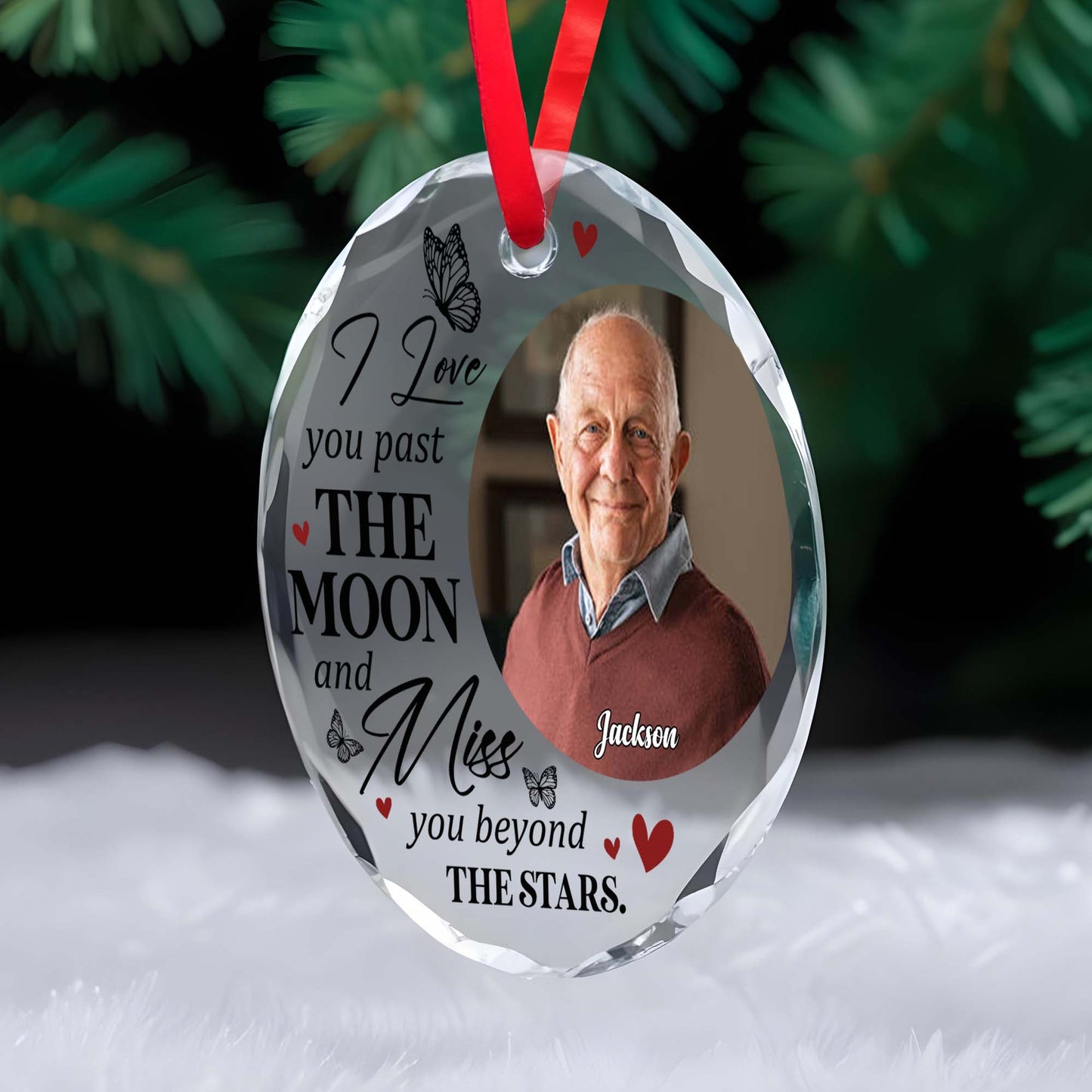 Love You Past The Moon Miss You Beyond The Stars Ornament