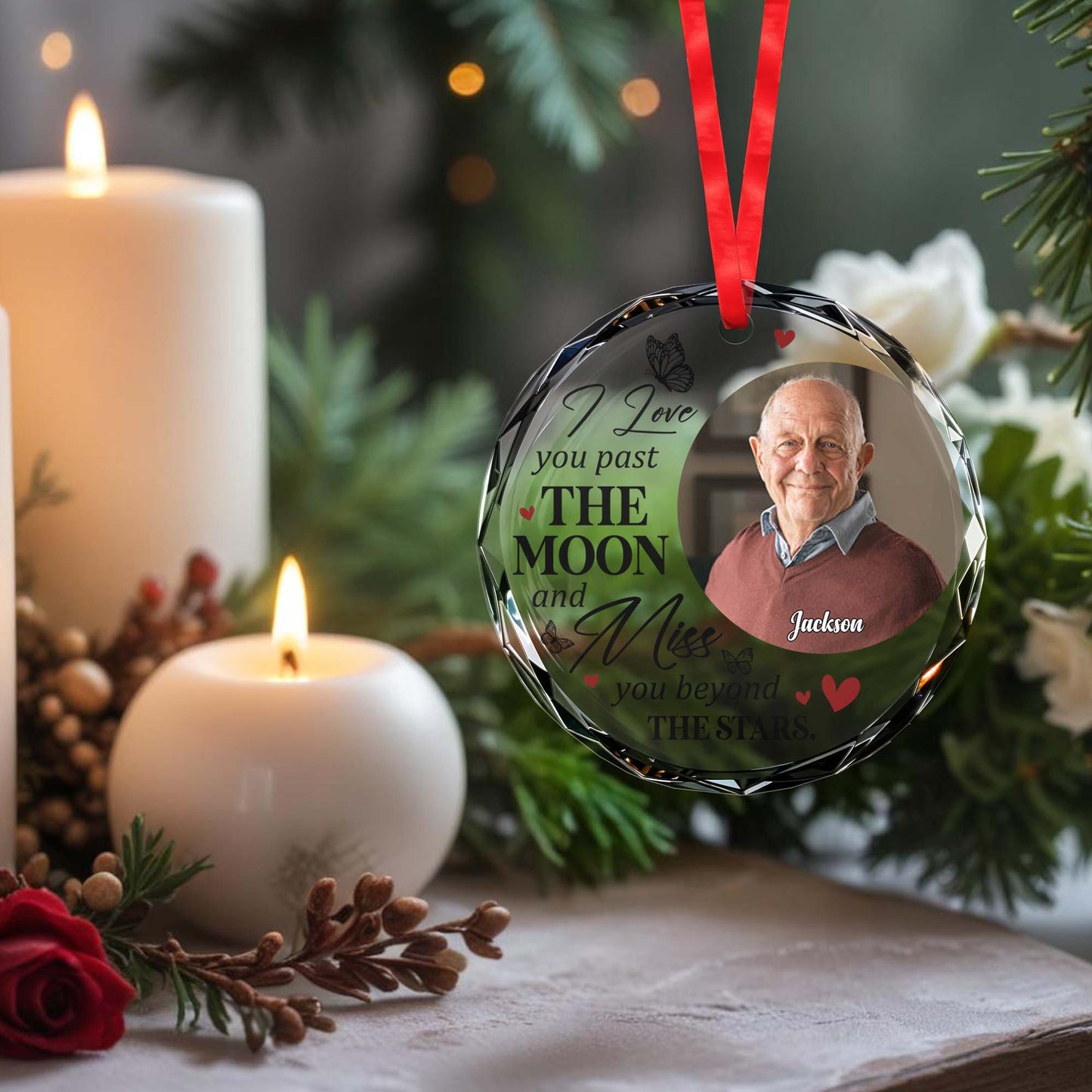 Love You Past The Moon Miss You Beyond The Stars Ornament