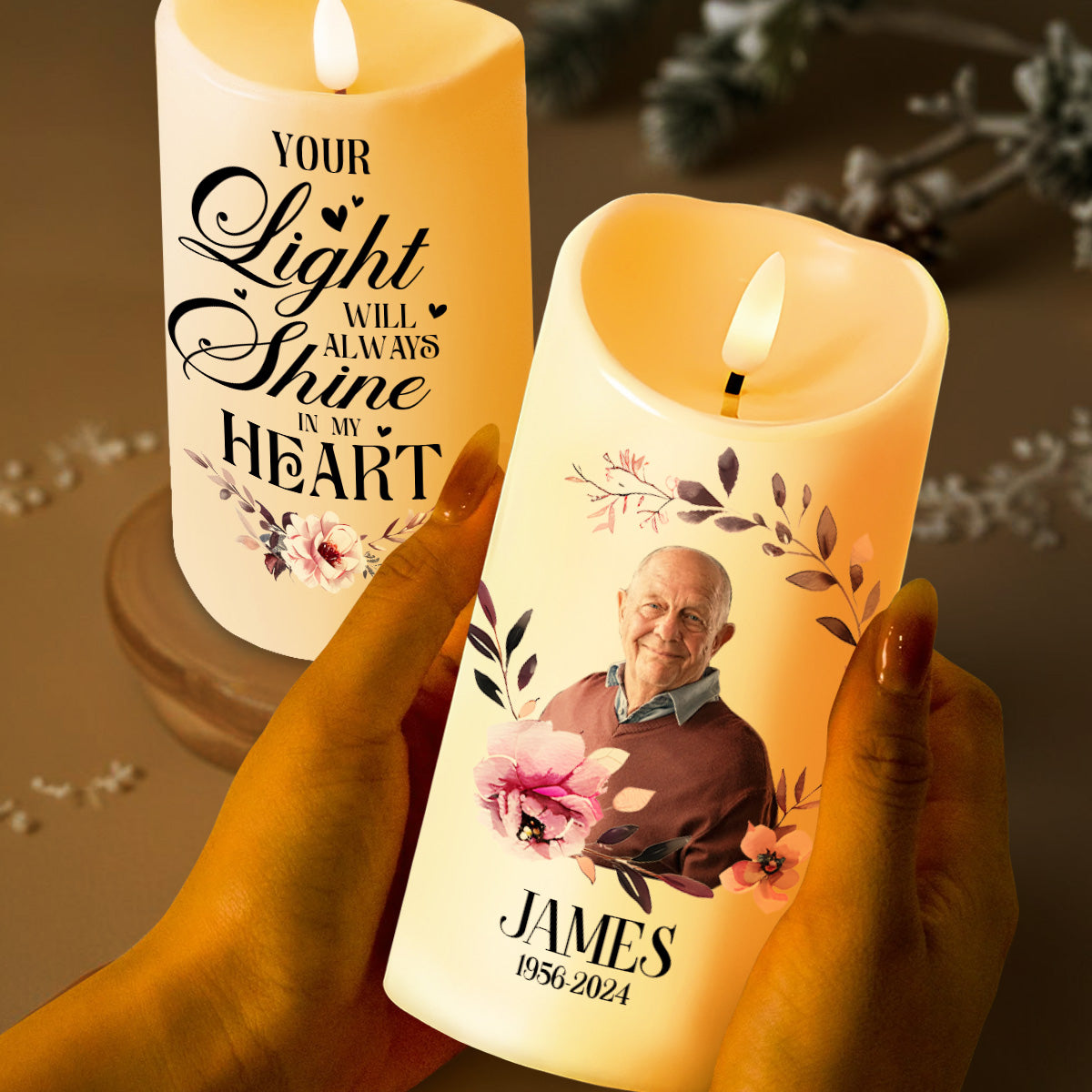 Your Light Will Always Shine In My Heart Memorial Candle