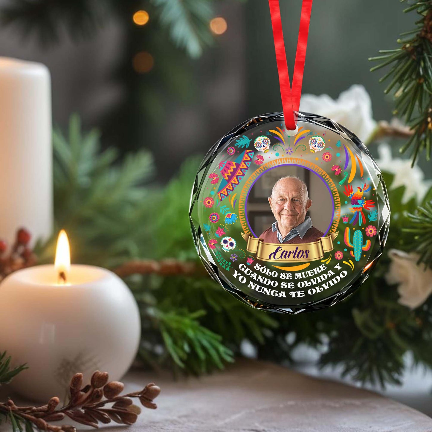 Forever Remembered Vibrant Memorial Ornament
