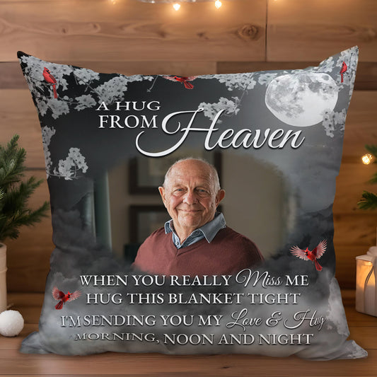 A Hug From Heaven Love And Hug Moon Cardinal Birds Pillow