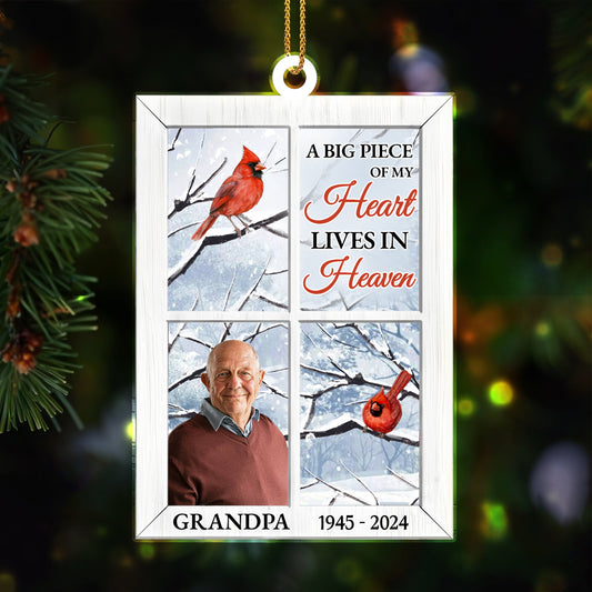 Heart In Heaven Cardinal Snowy Christmas Ornament