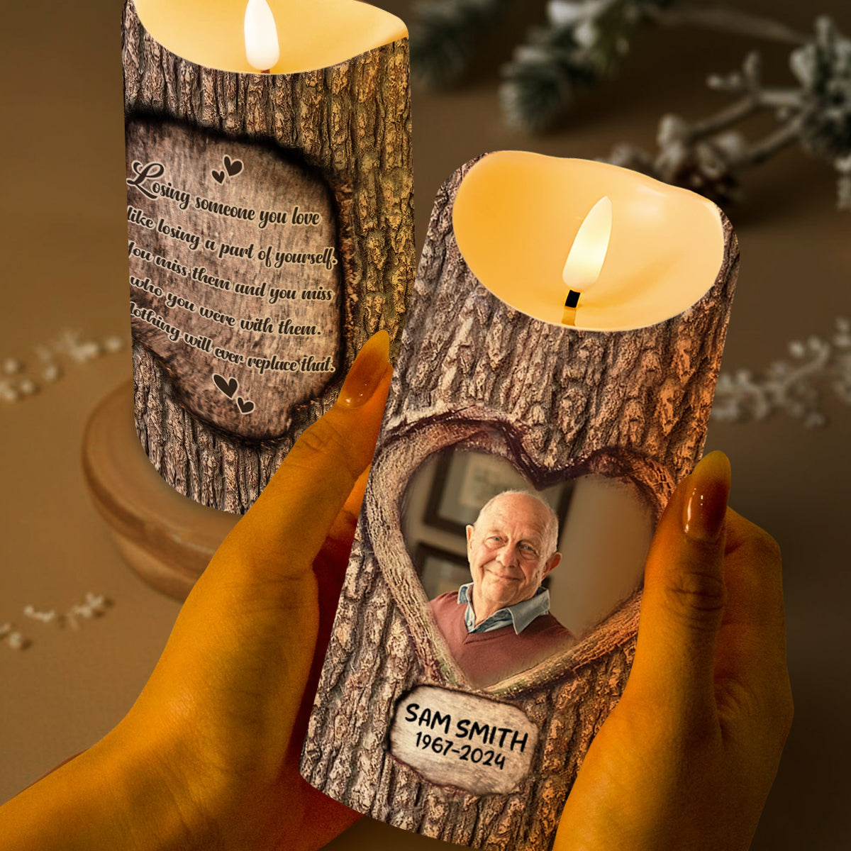 Losing Someone You Love Memorial Candle With Heart Design