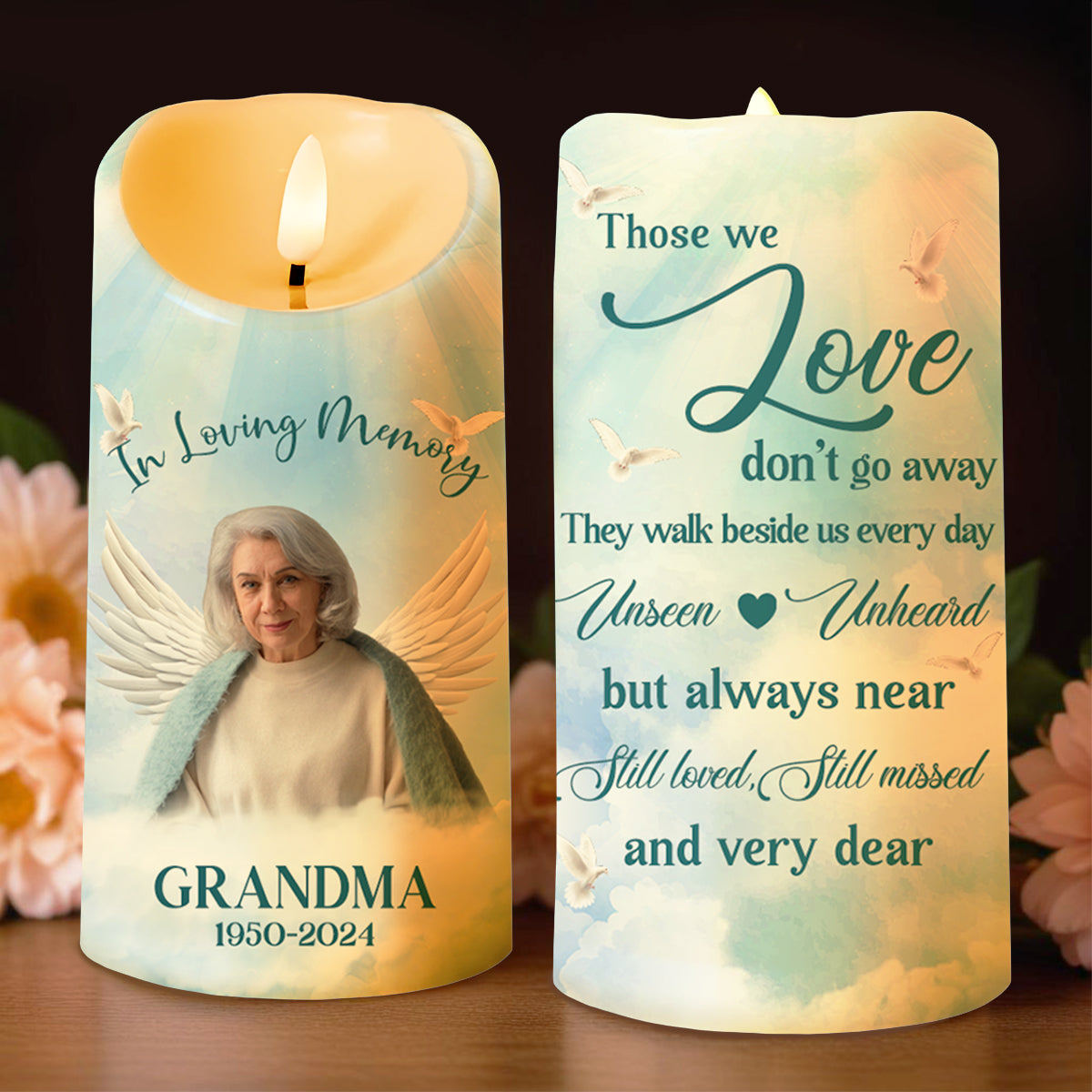 Those We Love Don't Go Away Memorial Candle