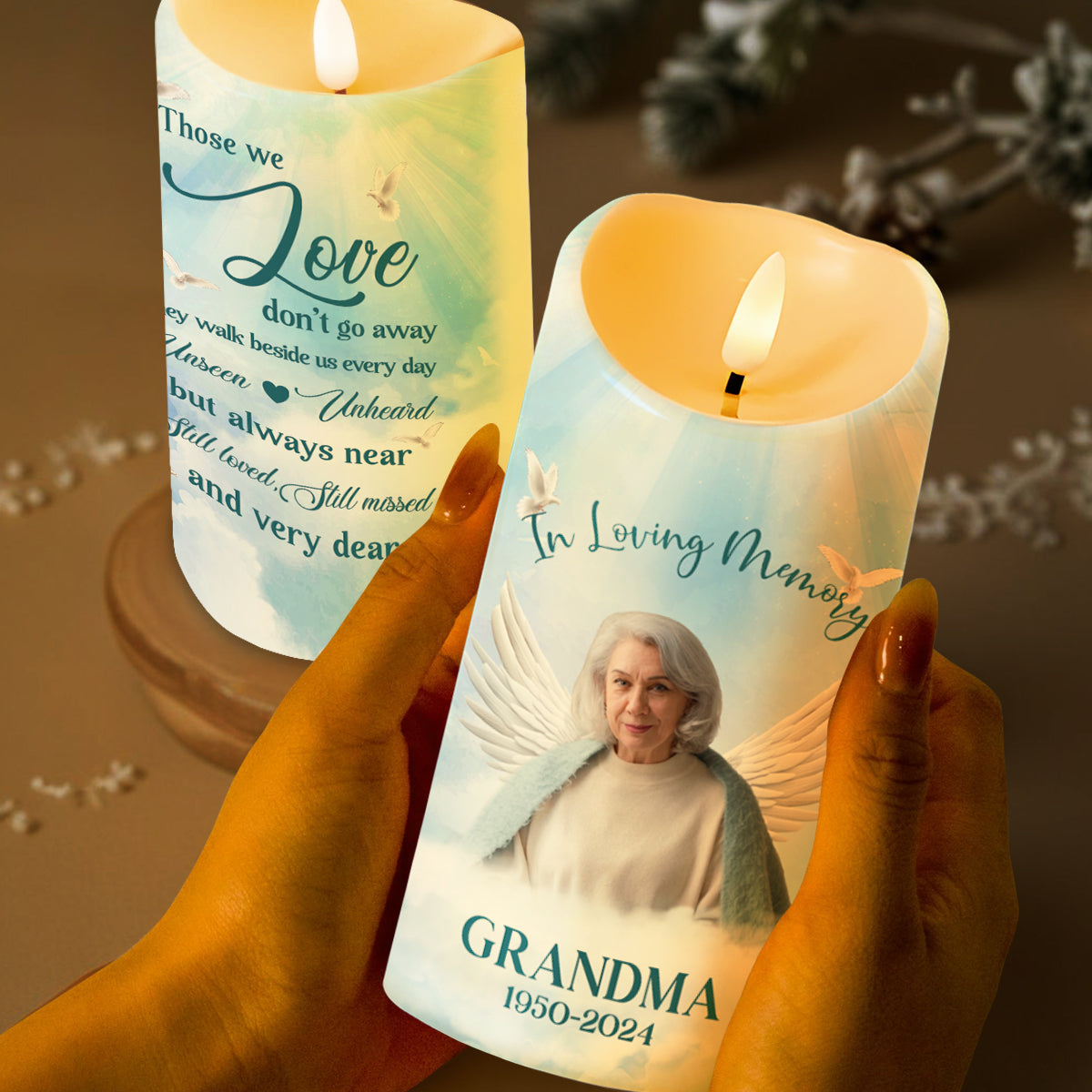 Those We Love Don't Go Away Memorial Candle