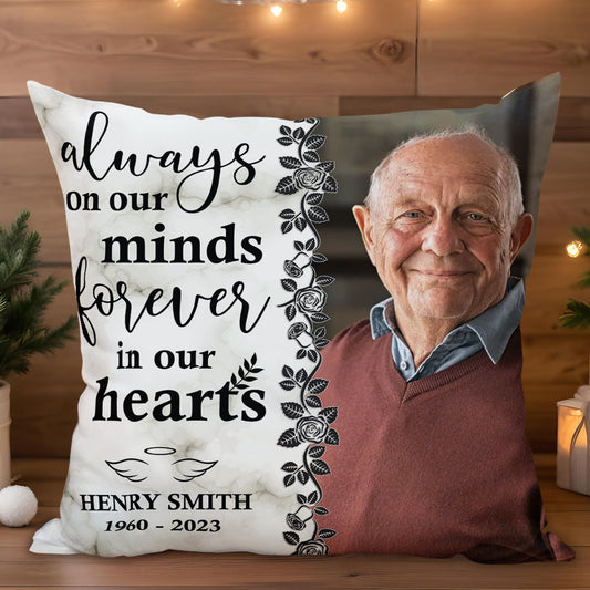 Always On Our Minds Forever In Our Hearts With Roses and Leaves