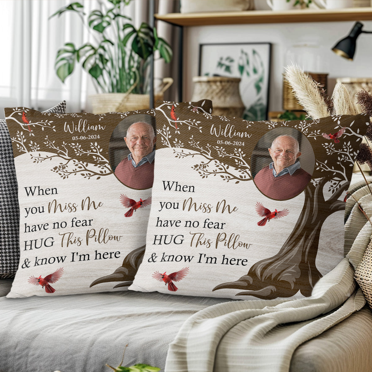 Hug This Pillow And Know I'm Here Memorial Cushion