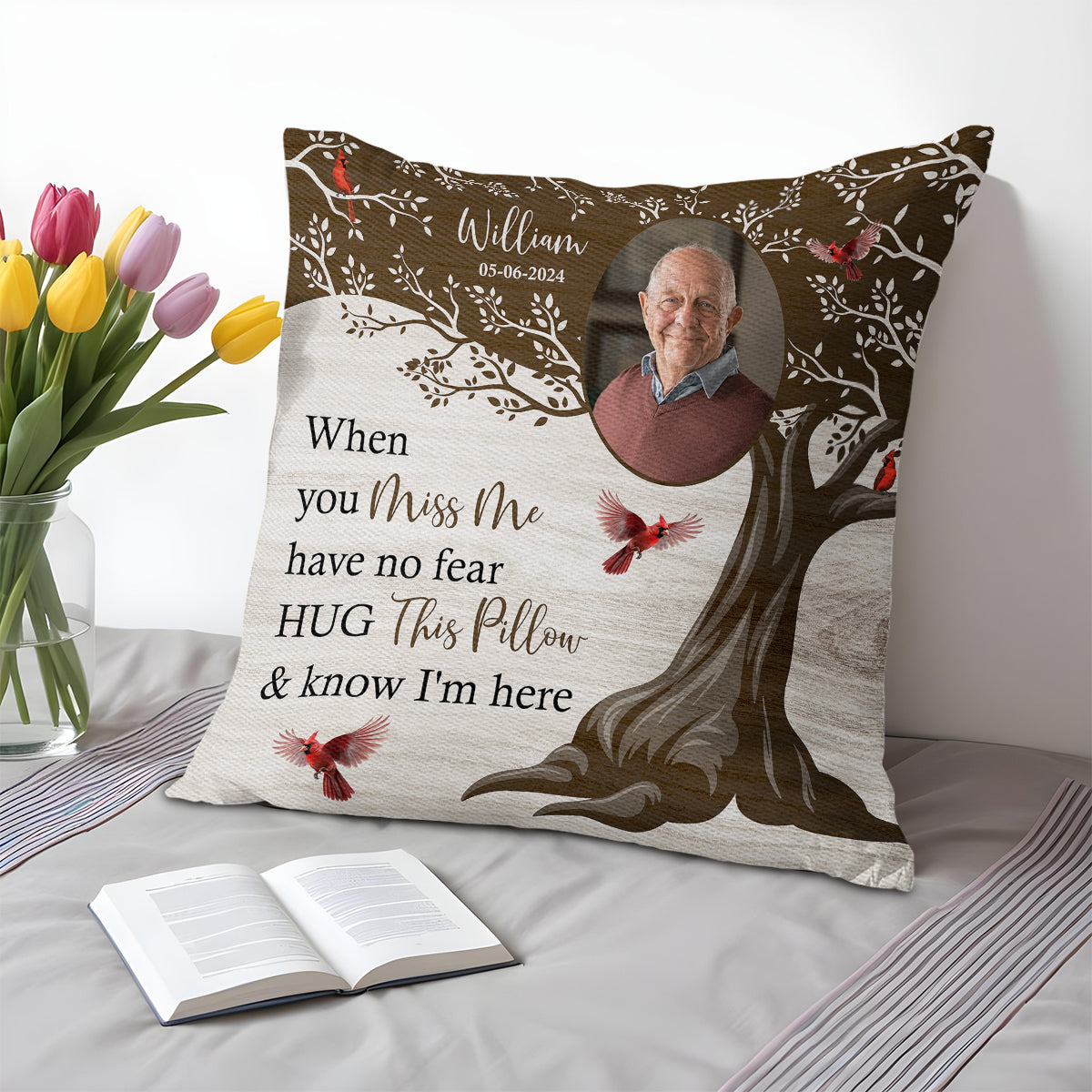 Hug This Pillow And Know I'm Here Memorial Cushion