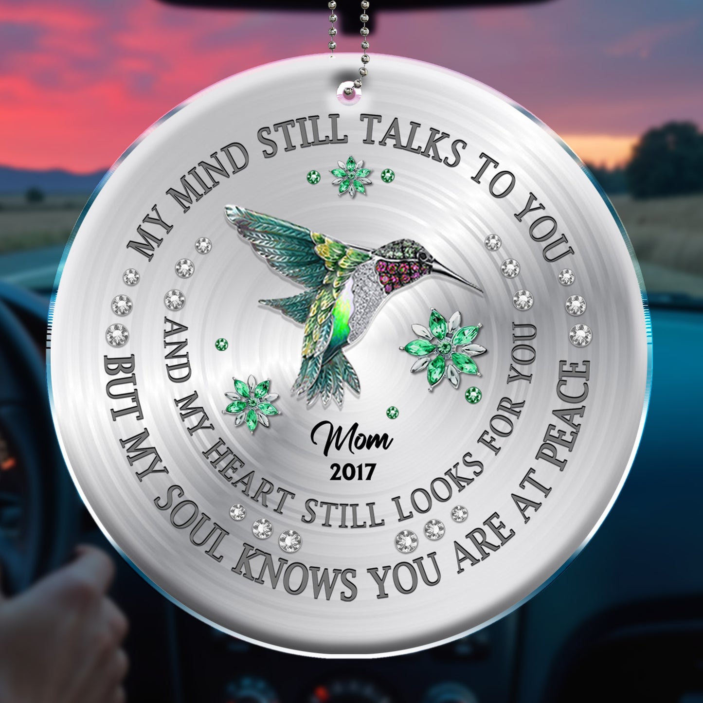 My Mind Still Talks to You Hummingbird Memorial Ornament