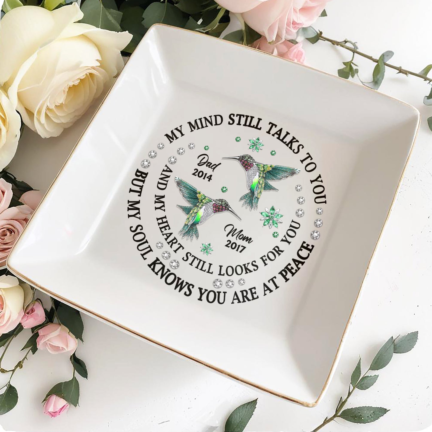 My Mind Still Talks Hummingbird Peaceful Heart Jewelry Dish