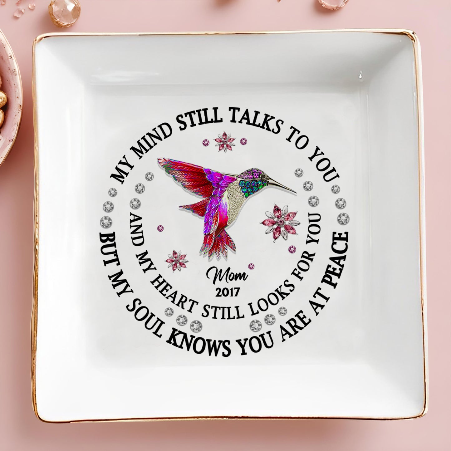 My Mind Still Talks To You, Hummingbirds Memorial Jewelry Dish