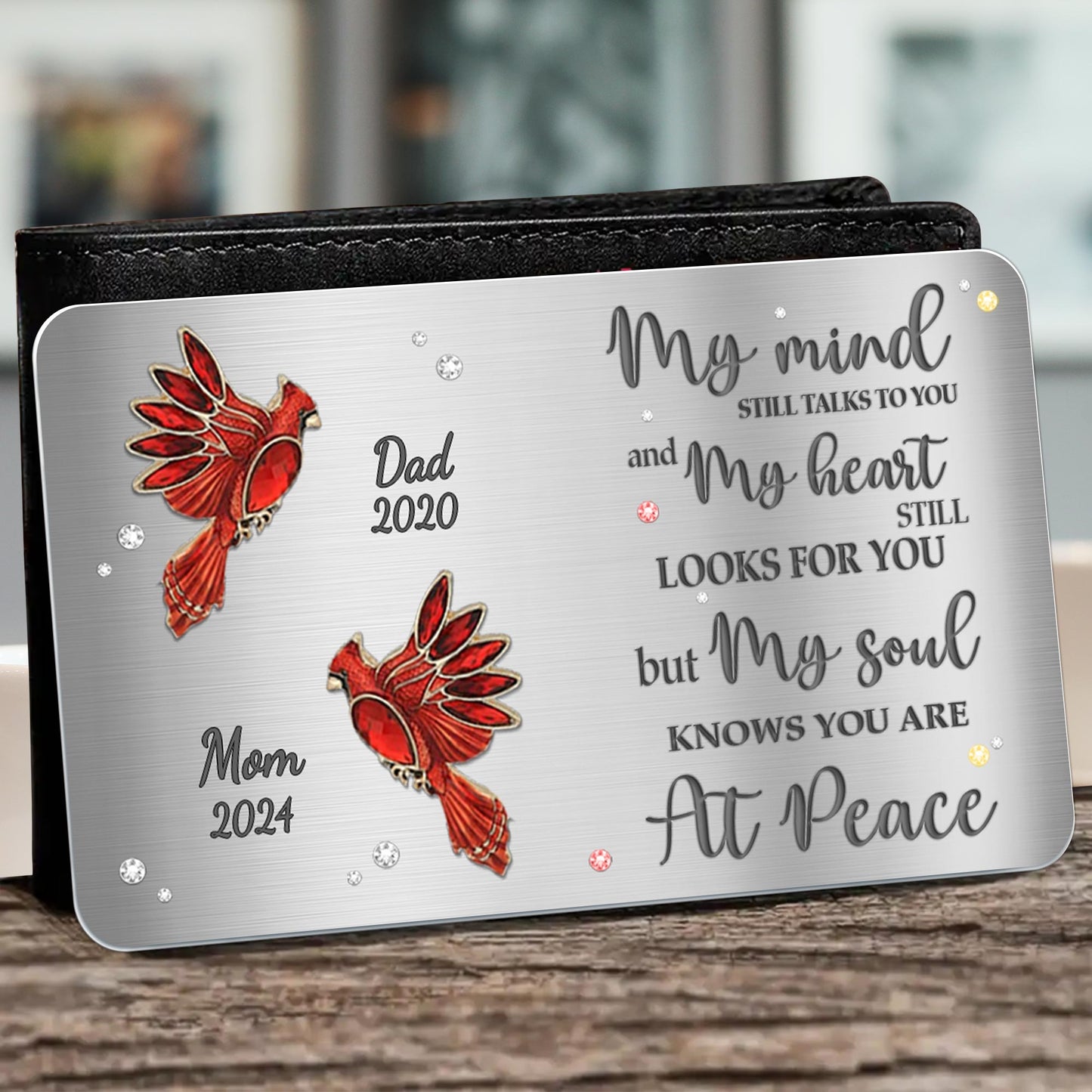 Heartfelt Memorial Message With Birds and Gemstones