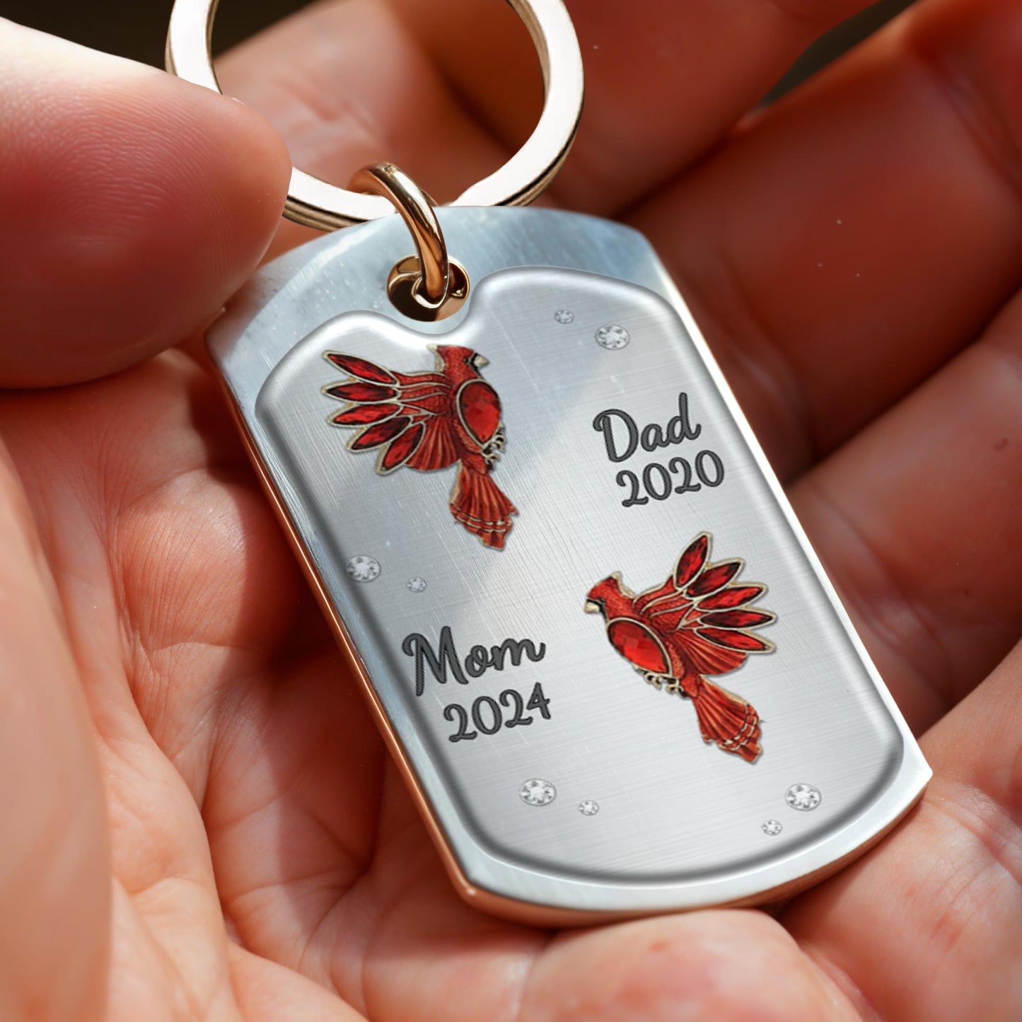 Red Cardinal Memorial Custom Keychain