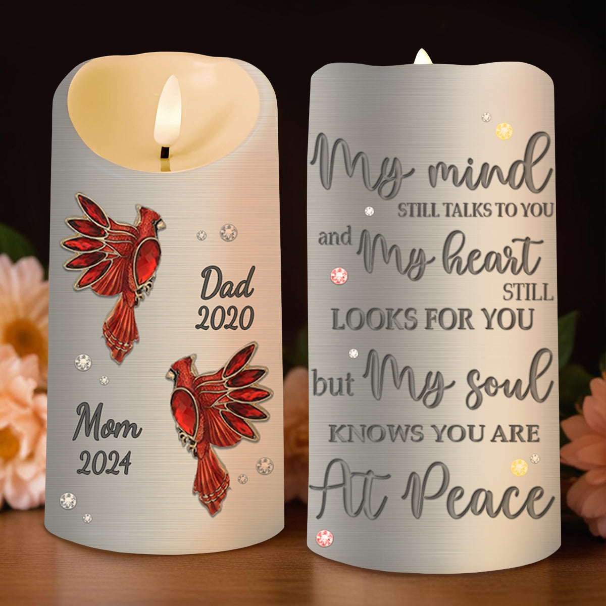 Red Cardinal Memorial Text Soul At Peace
