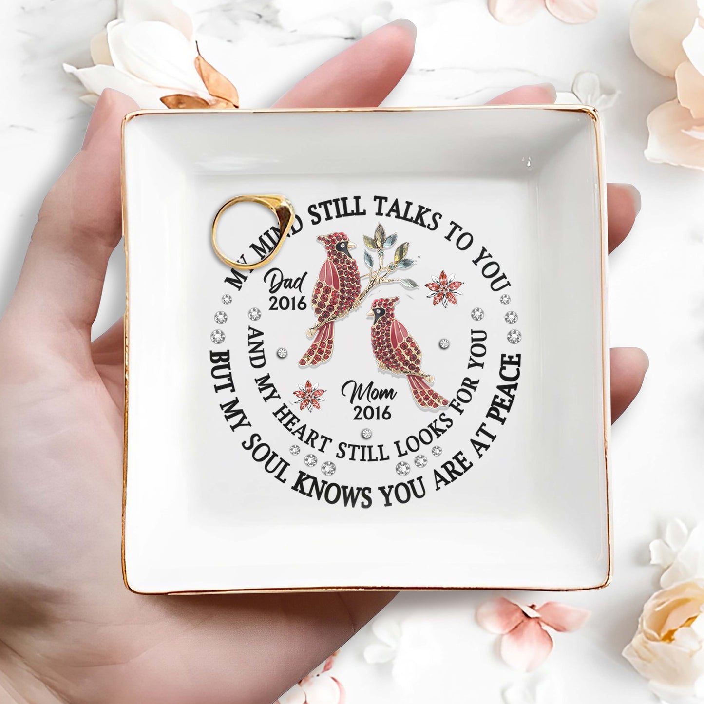 Heartfelt Memorial Message With Birds And Flowers