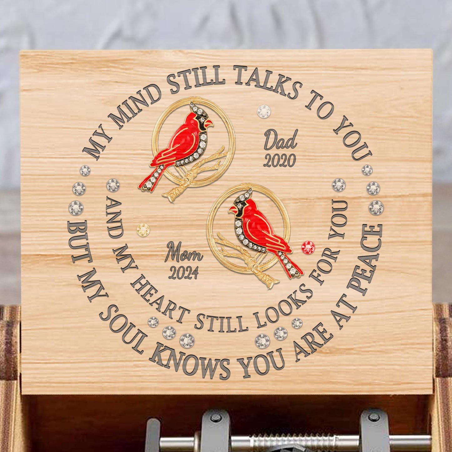 My Mind Talks To You Cardinals Memorial Music Box