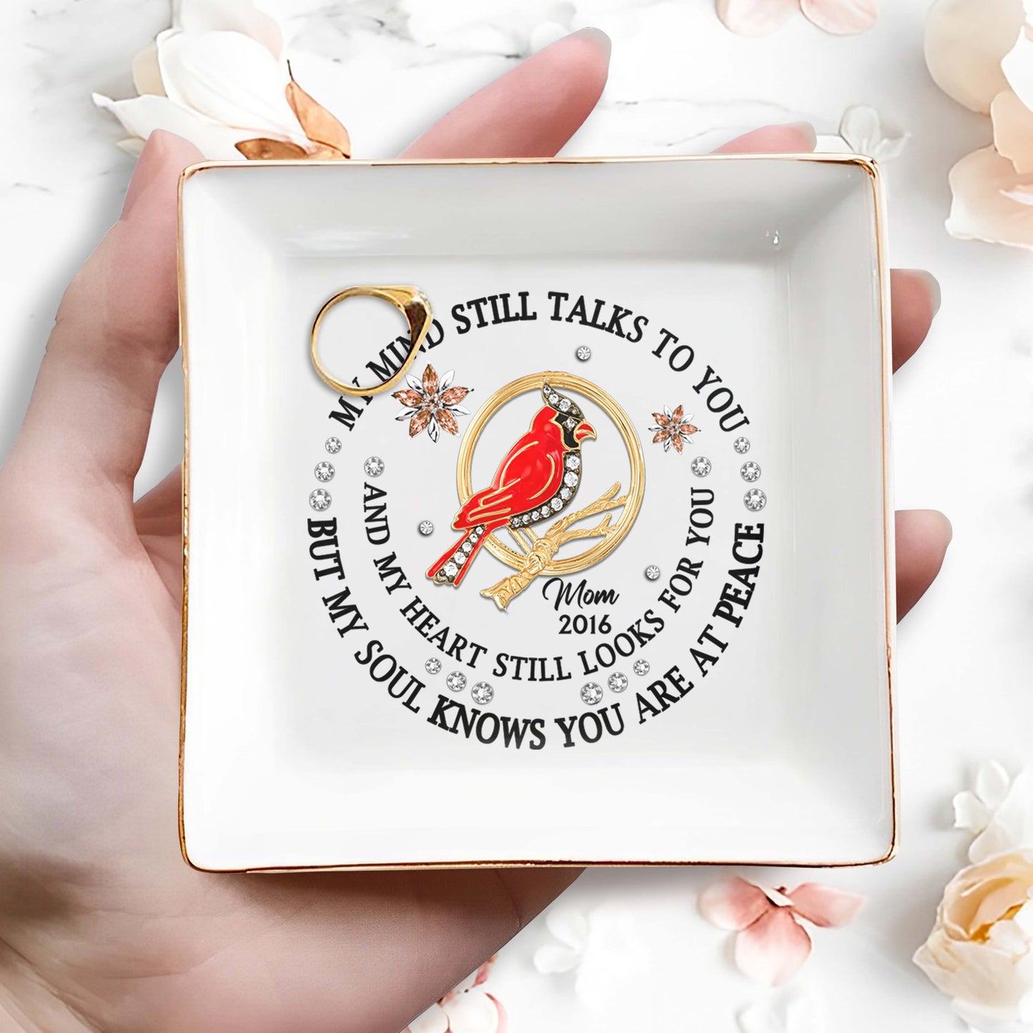 Cardinal Peace Memorial Custom Dish