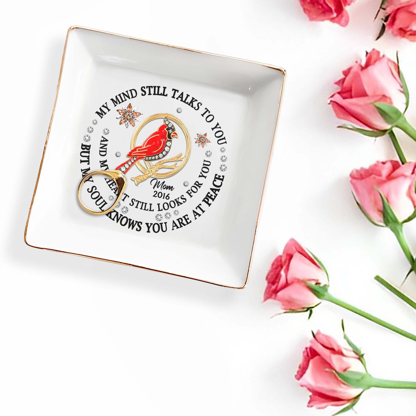 Cardinal Peace Memorial Custom Dish