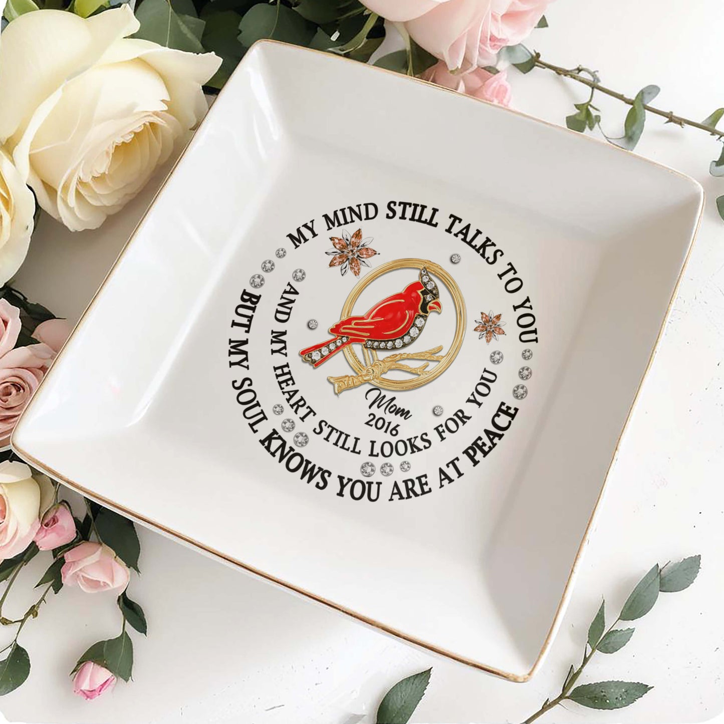 Cardinal Peace Memorial Custom Dish