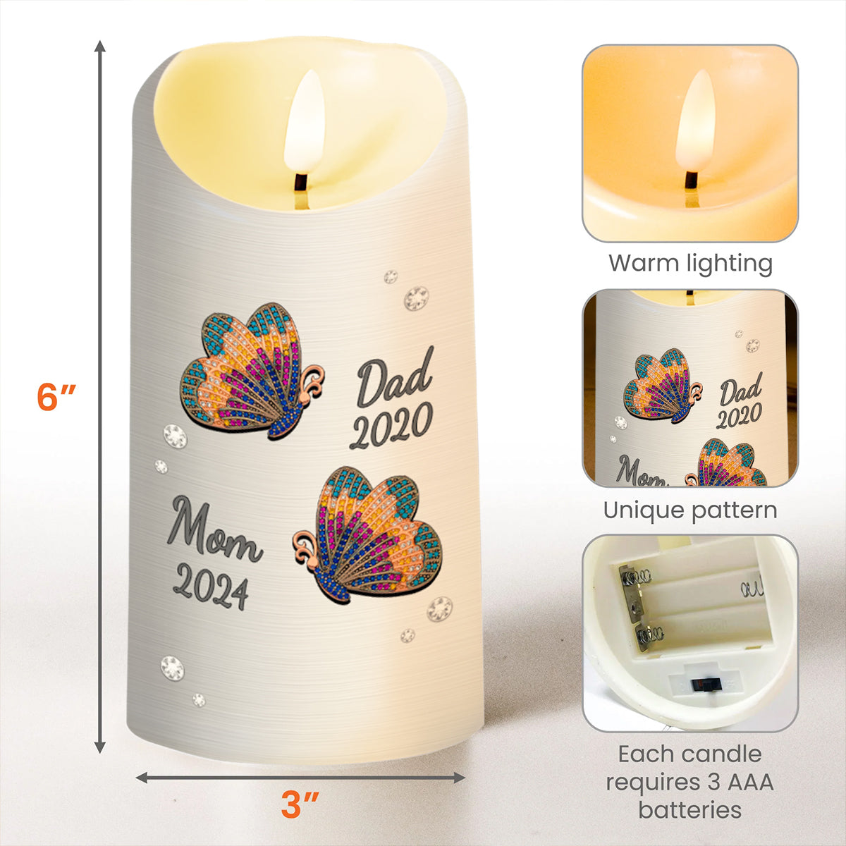 My Soul Knows You Are At Peace Butterflies LED Candle