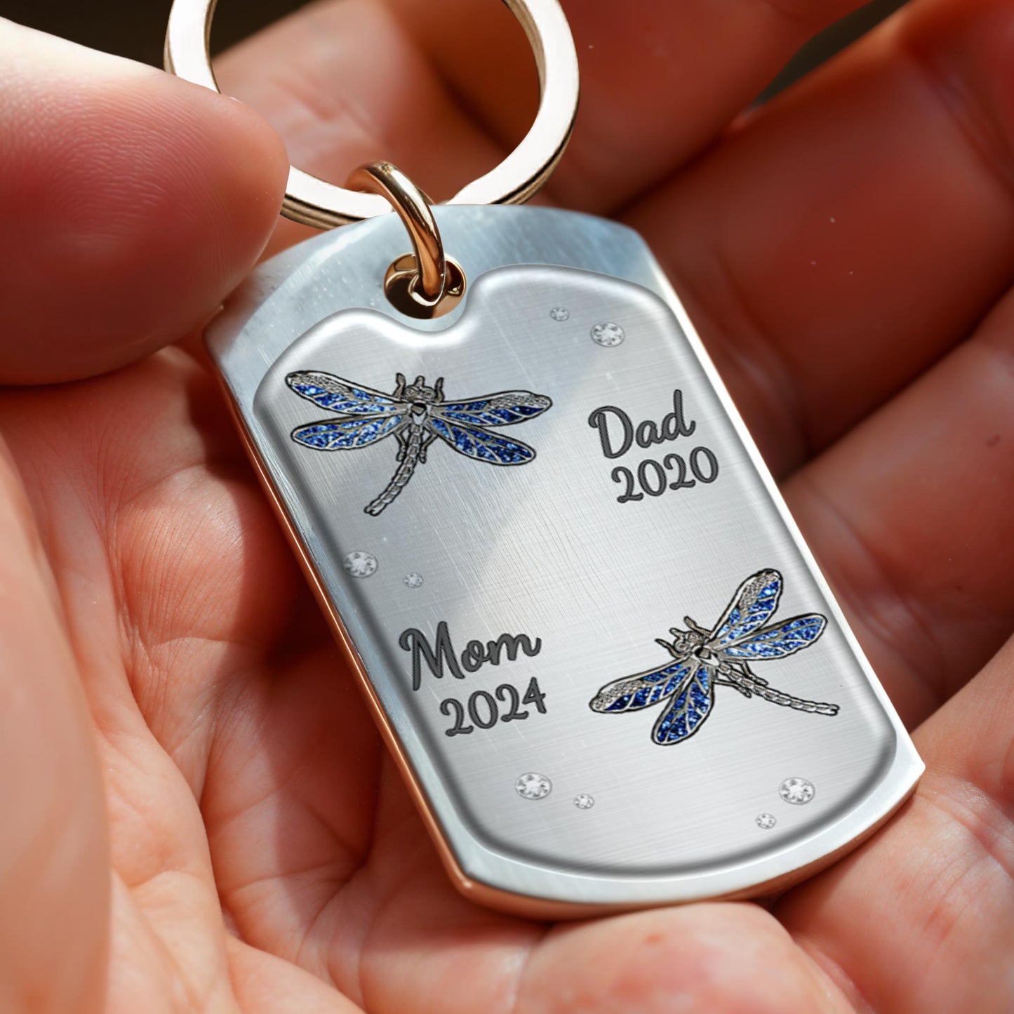 My Soul Knows You Are At Peace Memorial Dragonfly Keychain