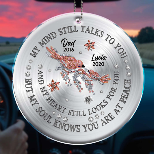 Soulful Remembrance Custom Car Ornament With Floral Designs