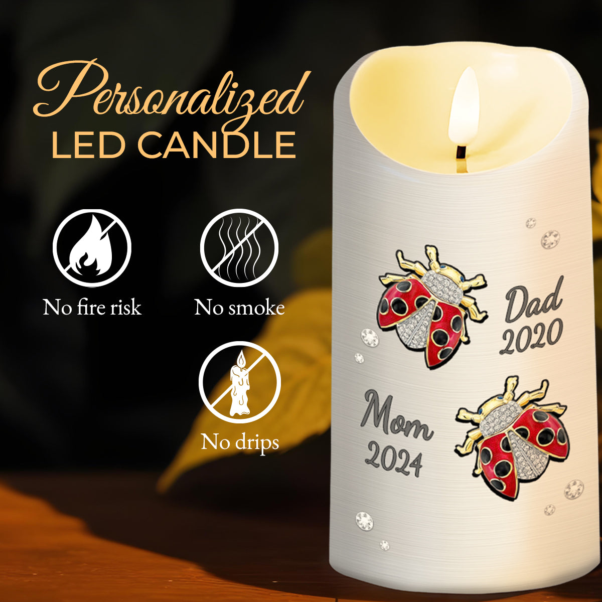 My Mind Talks to You, My Heart Looks for You, Soul at Peace - Personalized Custom LED Candle - HME134_LECA