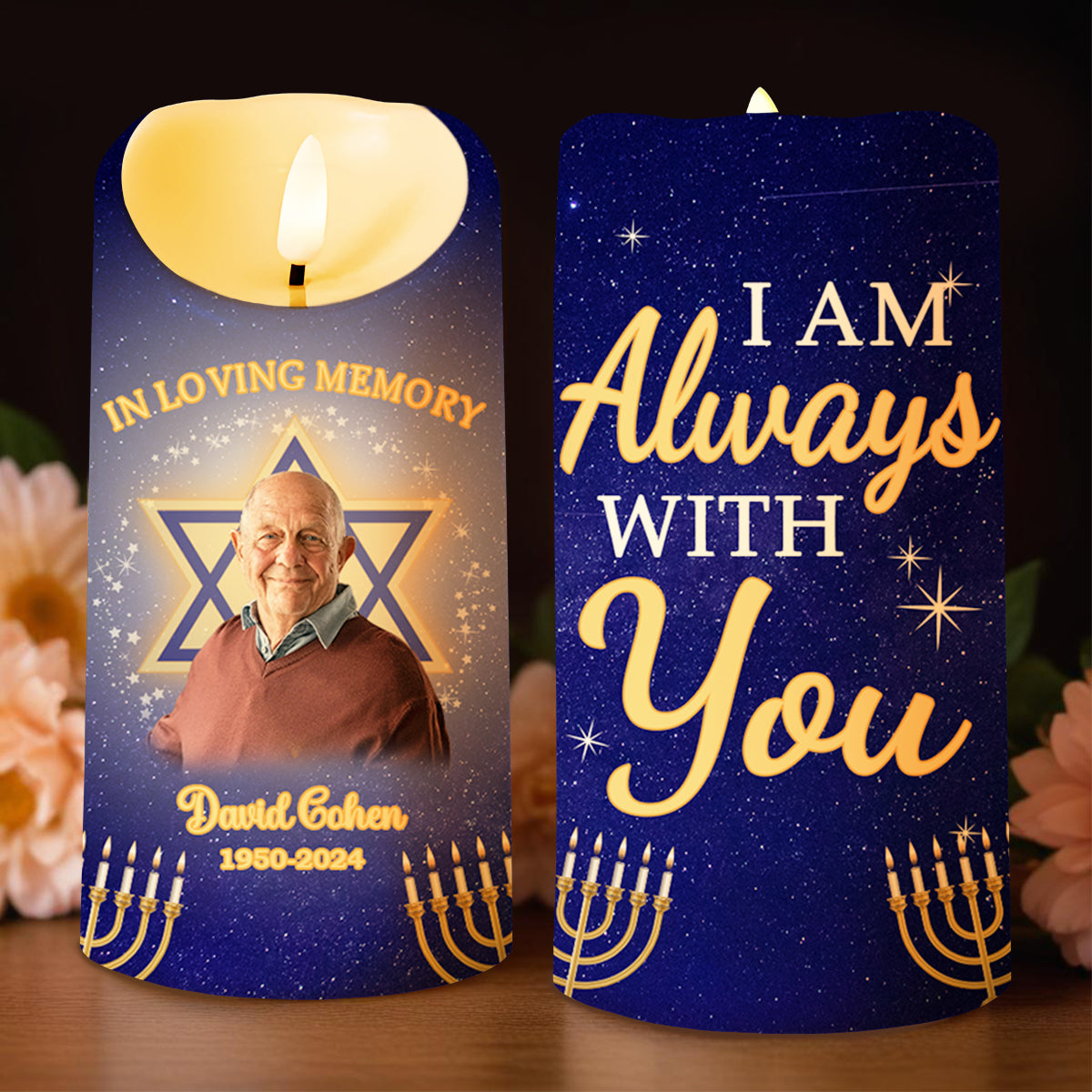 In Loving Memory Always With You Star Of David Menorah