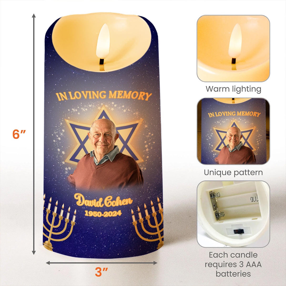 In Loving Memory Always With You Star Of David Menorah