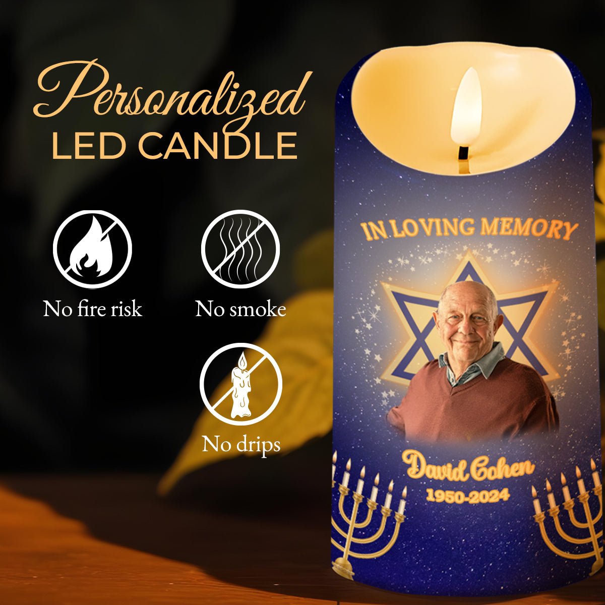 In Loving Memory Always With You Star Of David Menorah