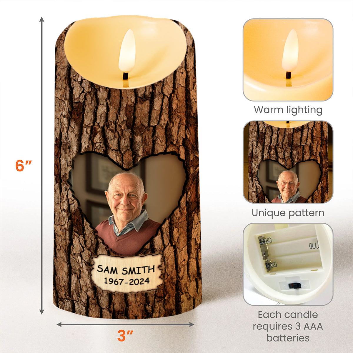 Those We Love Walk Beside Us Memorial Custom LED Candle
