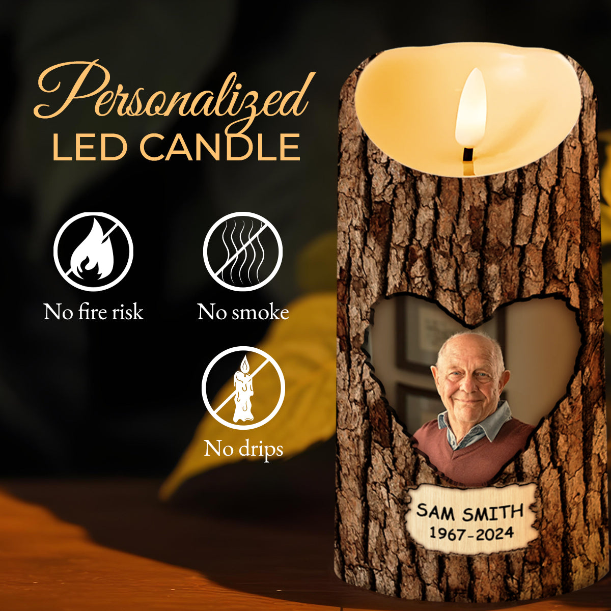 Those We Love Walk Beside Us Memorial Custom LED Candle