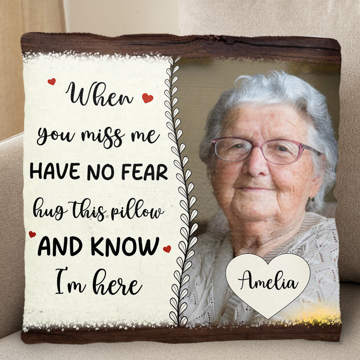 Hug This Pillow And Know I'm Here Memorial Gift - Personalized Custom Pillow, Insert Included - HME146_PLW